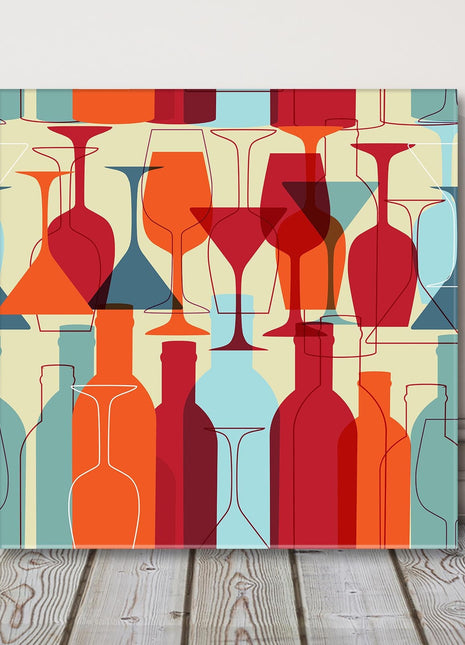 Wine bottle canvas picture print. Glass