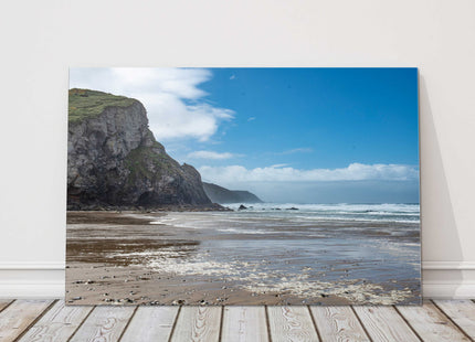 Portreath Beach view coastline. Cornwall Canvas Print Wall décor