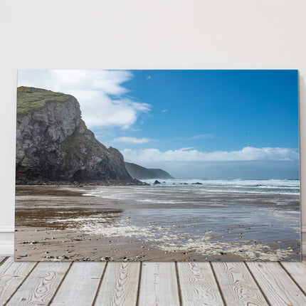 Portreath Beach view coastline. Cornwall Canvas Print Wall décor