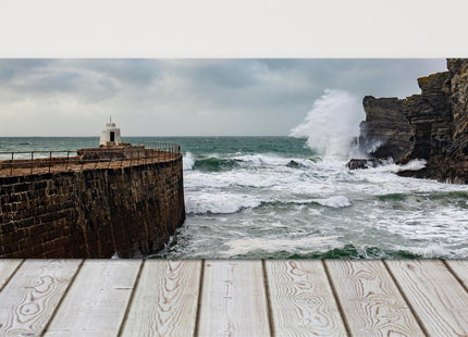 Portreath harbour in a storm canvas picture print stunning landscape