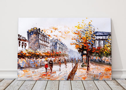 Paris street oil painting canvas picture print landscape autumn colours