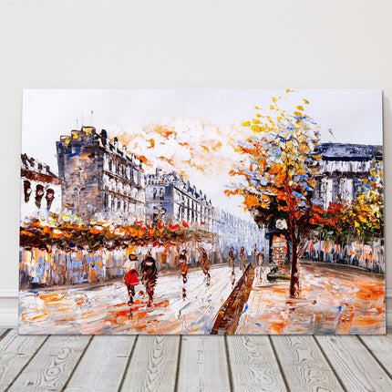 Paris street oil painting canvas picture print landscape autumn colours