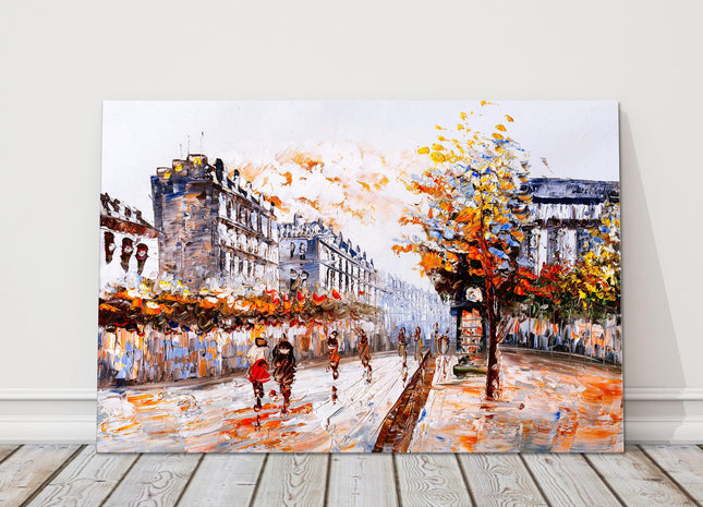 Paris street oil painting canvas picture print landscape autumn colours