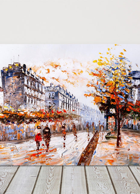 Paris street oil painting canvas picture print landscape autumn colours