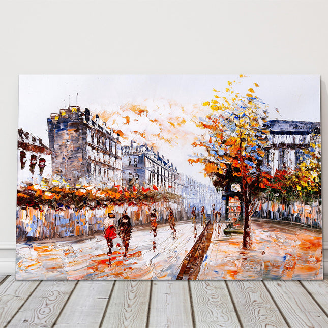 Paris street oil painting canvas picture print landscape autumn colours