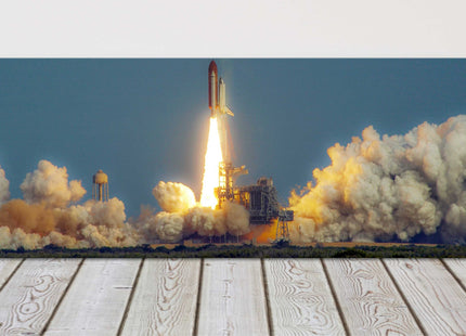 Space Shuttle launch panoramic canvas picture print Kennedy space centre Florida