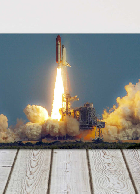 Space Shuttle launch panoramic canvas picture print Kennedy space centre Florida