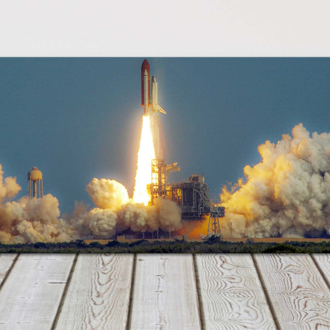 Space Shuttle launch panoramic canvas picture print Kennedy space centre Florida