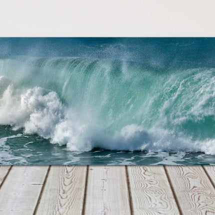 Rolling Surf, Fistral Beach, Cornwall. Panormaic coastal canvas picture print.
