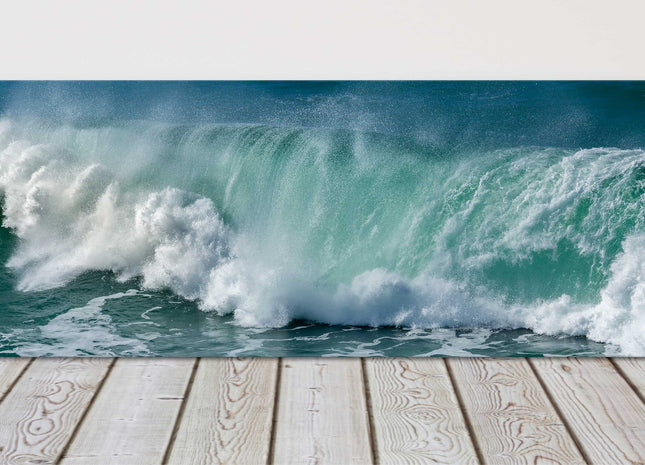 Rolling Surf, Fistral Beach, Cornwall. Panormaic coastal canvas picture print.