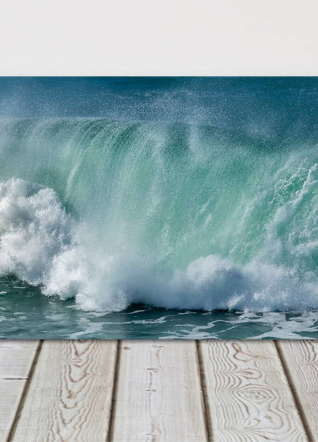 Rolling Surf, Fistral Beach, Cornwall. Panormaic coastal canvas picture print.