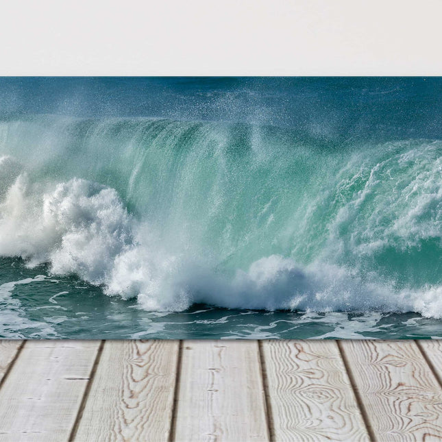 Rolling Surf, Fistral Beach, Cornwall. Panormaic coastal canvas picture print.