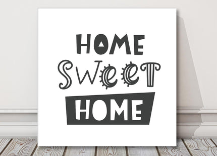 Home Sweet Home. Word art canvas picture on a white background.