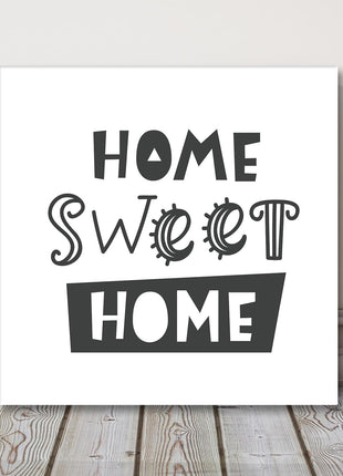 Home Sweet Home. Word art canvas picture on a white background.