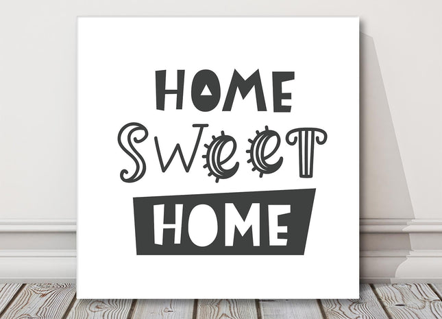 Home Sweet Home. Word art canvas picture on a white background.
