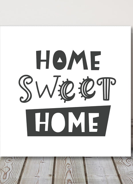 Home Sweet Home. Word art canvas picture on a white background.