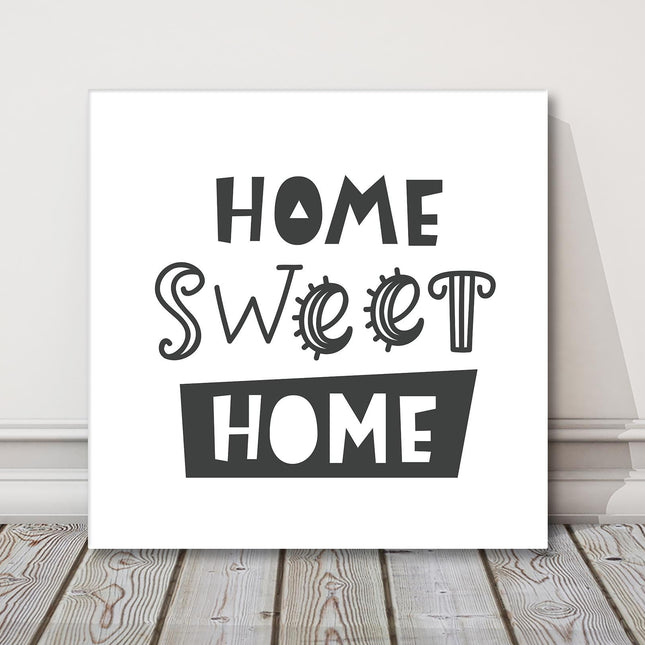 Home Sweet Home. Word art canvas picture on a white background.