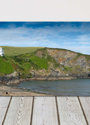Port Isaac harbour, Cornwall Panoramic canvas picture print port wenn doc martin