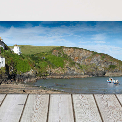 Port Isaac harbour, Cornwall Panoramic canvas picture print port wenn doc martin