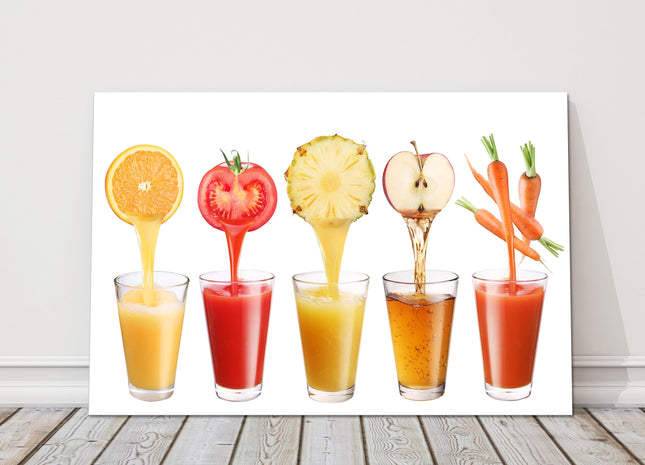 juice and fruit ideal kitchen picture canvas print white background