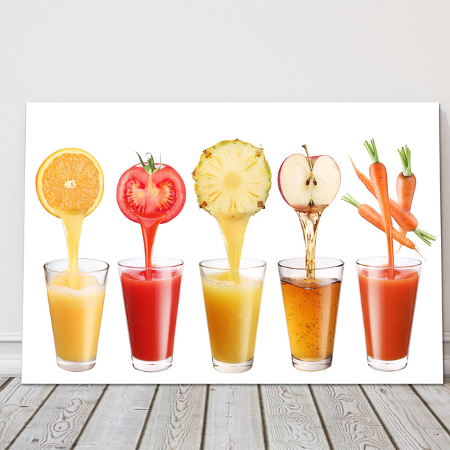 juice and fruit ideal kitchen picture canvas print white background