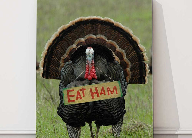 Funny Turkey. Canvas picture print. Christmas humour.
