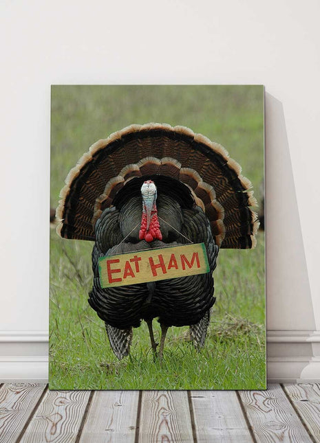 Funny Turkey. Canvas picture print. Christmas humour.