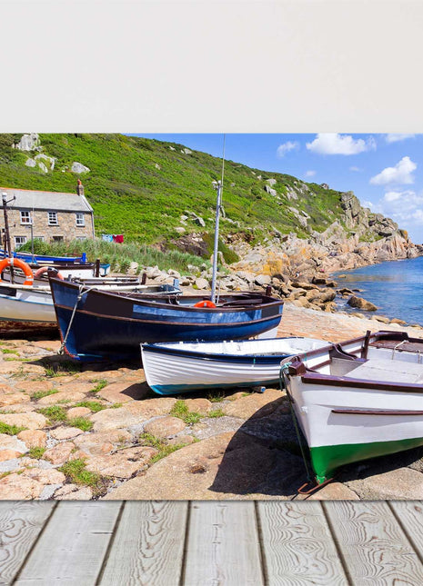 Penberth fishing boasts cornwall harbour town canvas picture print