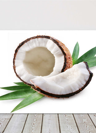 Image of a Coconut on a white background. Exotic fruit, tropical fruit. Canvas picture print on a white background.