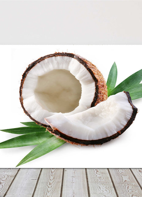 Image of a Coconut on a white background. Exotic fruit, tropical fruit. Canvas picture print on a white background.