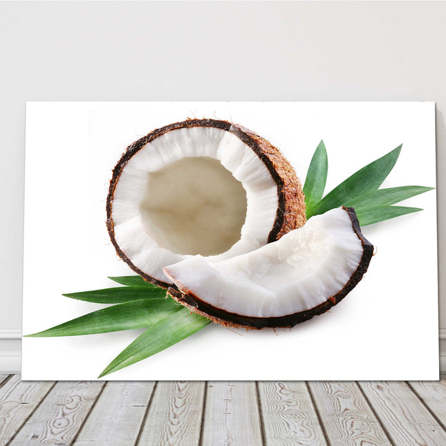 Image of a Coconut on a white background. Exotic fruit, tropical fruit. Canvas picture print on a white background.