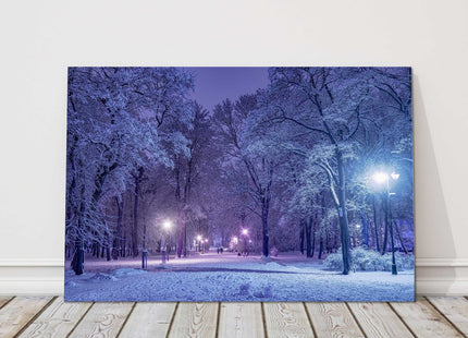 Winter scene canvas picture print night scene landscape