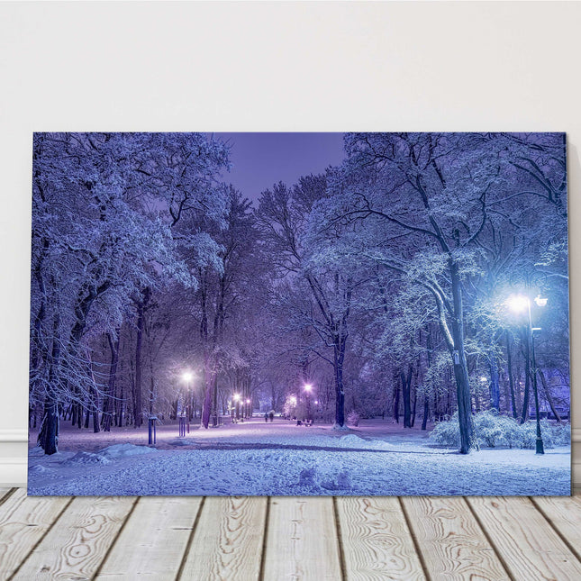 Winter scene canvas picture print night scene landscape