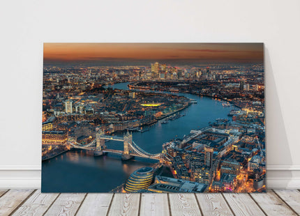 London aerial view Canvas picture Print skyline landsape tower bridge