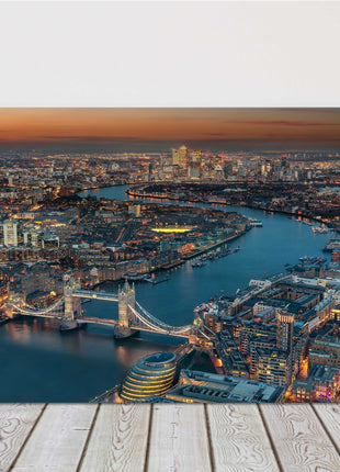 London aerial view Canvas picture Print skyline landsape tower bridge