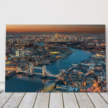 London aerial view Canvas picture Print skyline landsape tower bridge