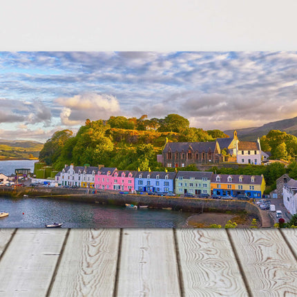 Portree, Isle of Skye, Scotland. Panoramic canvas picture print