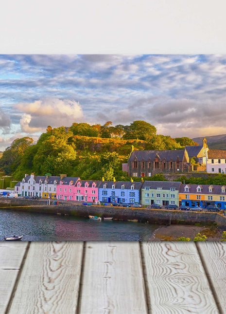 Portree, Isle of Skye, Scotland. Panoramic canvas picture print