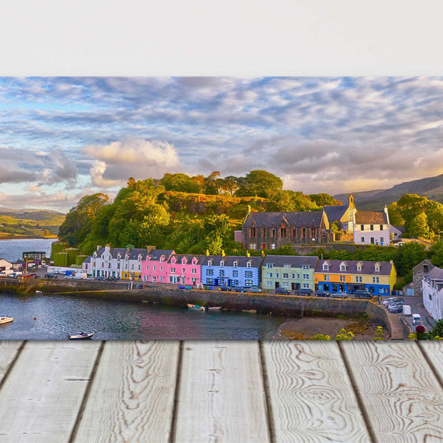 Portree, Isle of Skye, Scotland. Panoramic canvas picture print