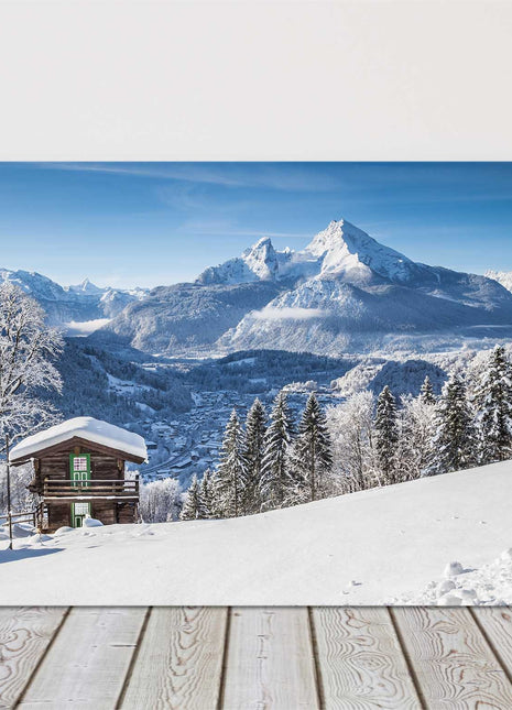 Alps winter landscape. Canvas picture Print.