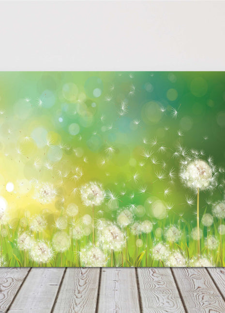 Dandelions on a green background. Canvas Print Wall art. Floral image.