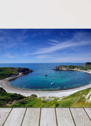 Lulworth Cove, Dorset. Printed as a Canvas picture Print.