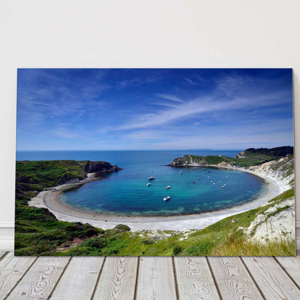 Lulworth Cove, Dorset. Printed as a Canvas picture Print.