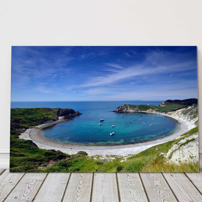 Lulworth Cove, Dorset. Printed as a Canvas picture Print.