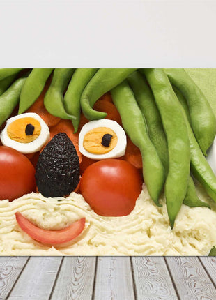 Funny Food face canvas picture print. Ideal for the kitchen