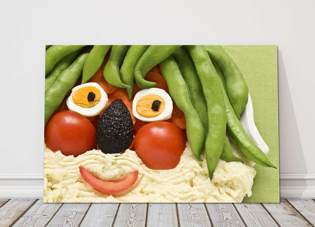 Funny Food face canvas picture print. Ideal for the kitchen
