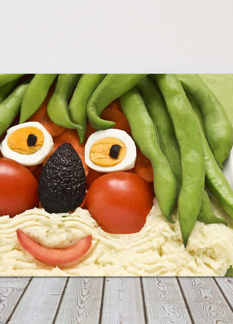 Funny Food face canvas picture print. Ideal for the kitchen