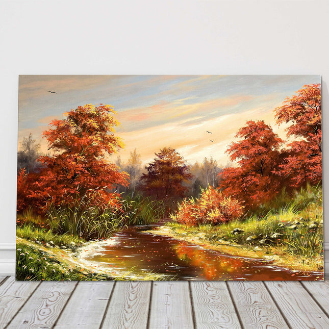 Autumn Landscape painting. Canvas picture print