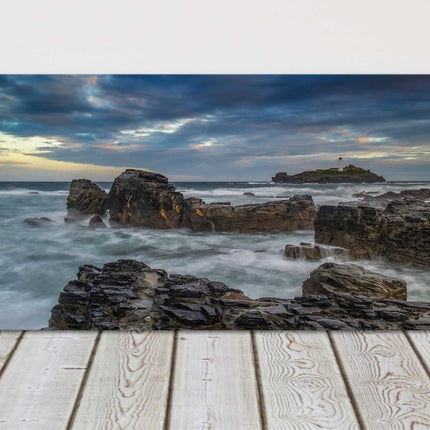 Godrevy Lighthouse, North Cornwall. Panoramic canvas picture print. Stunning image off the Cornish coastline.