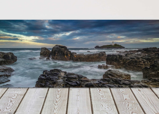 Godrevy Lighthouse, North Cornwall. Panoramic canvas picture print. Stunning image off the Cornish coastline.